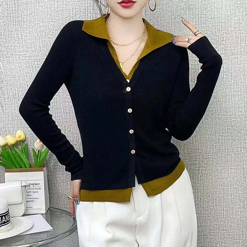 New slim Fit Fake Two-Piece Knit Cardigan 52