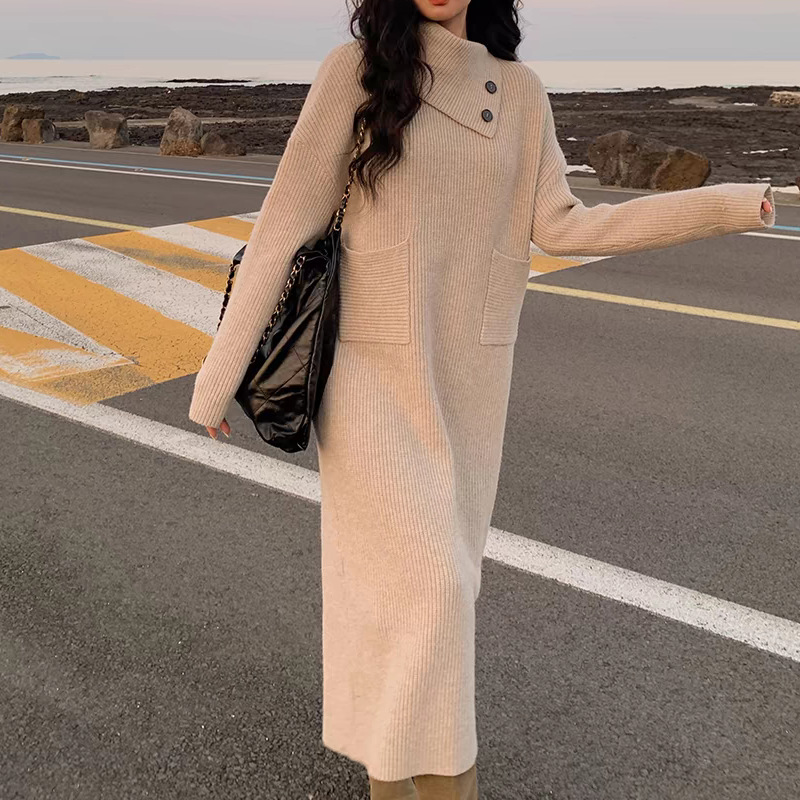 New Long Turtleneck Sweater Dress 12 01
