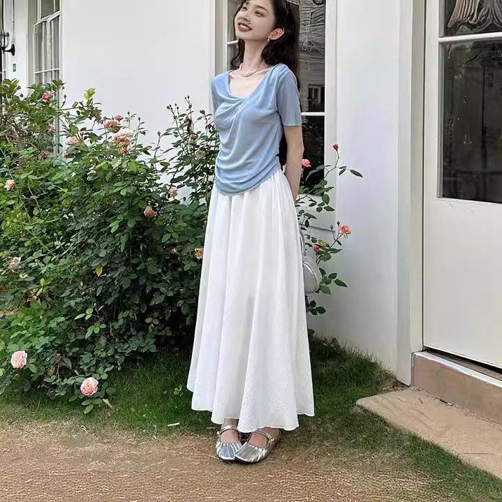 Solid color short-sleeved all-match top 8