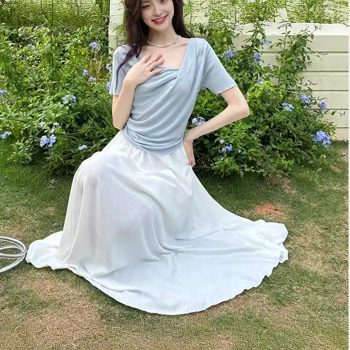 Solid color short-sleeved all-match top 8