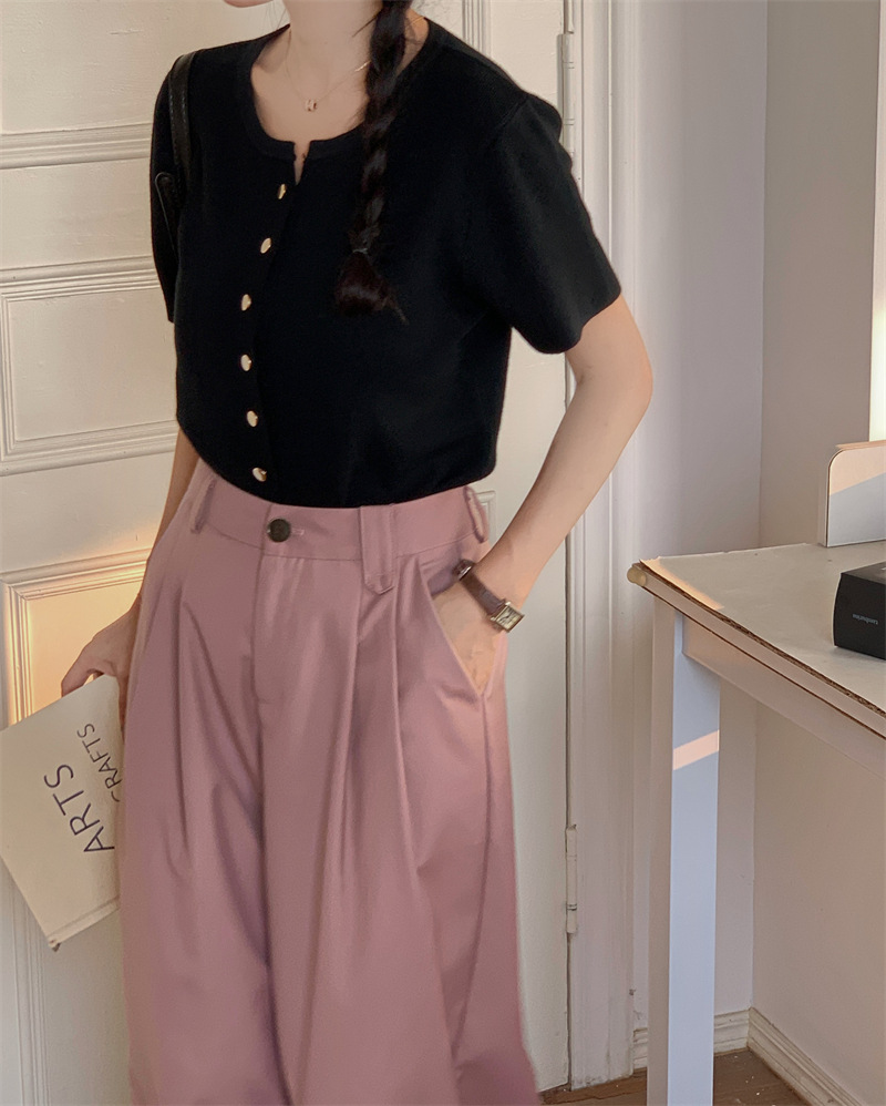 Solid color temperament slim fit knitted cardigan top 6