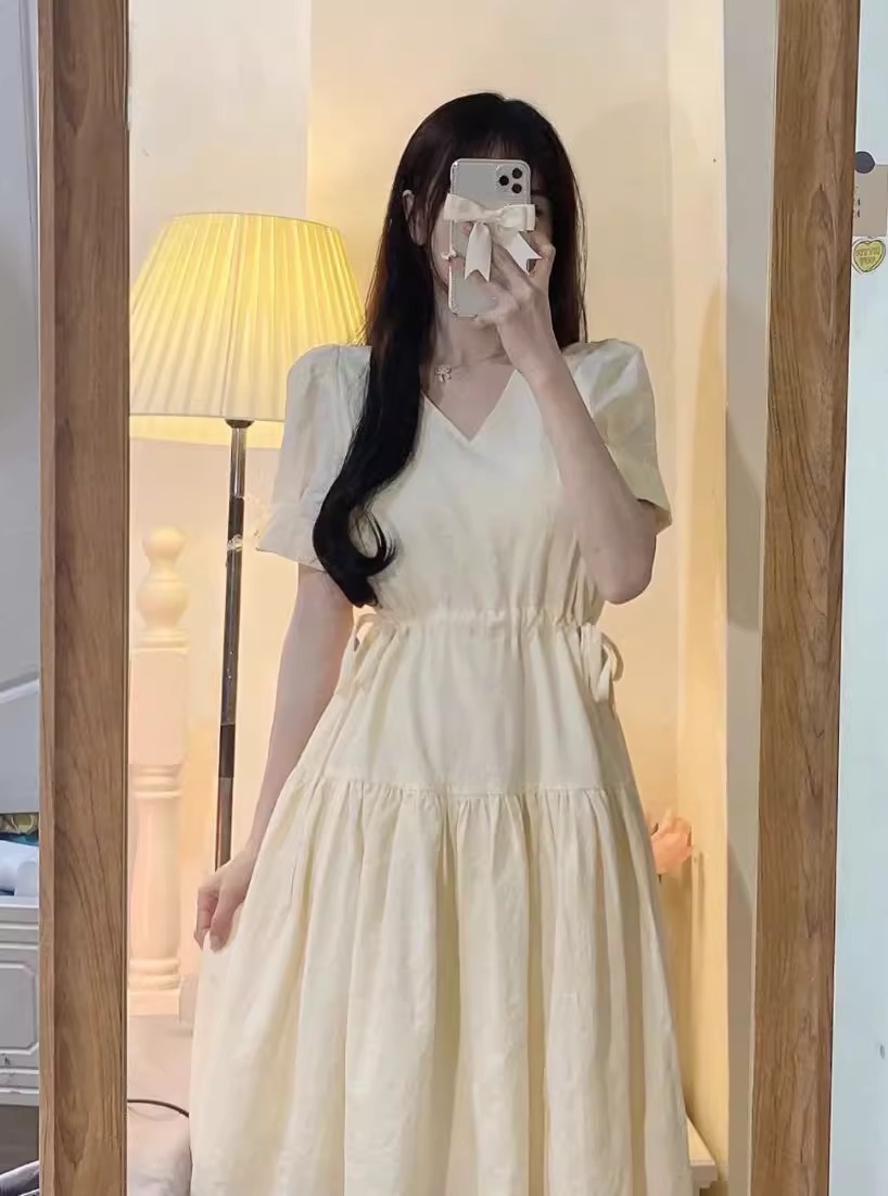 French first love sweet skirt retro v-neck 20 02