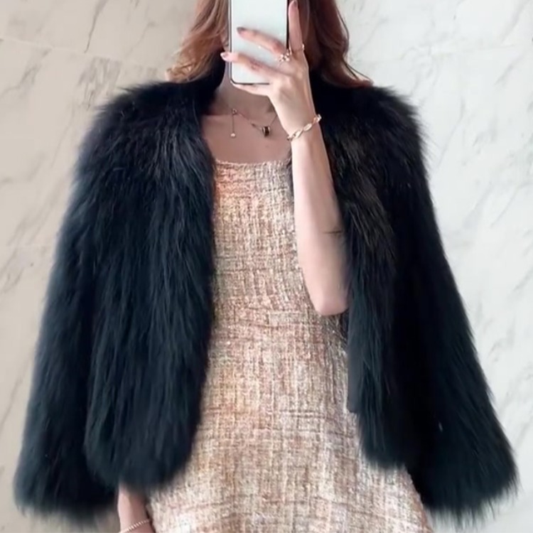 New Short slim water-like fur coat 49 02