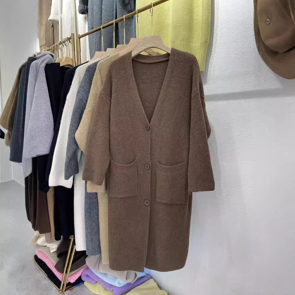 New lazy style knee-length sweater cardigan coat 59