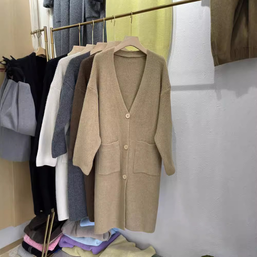 New lazy style knee-length sweater cardigan coat 59
